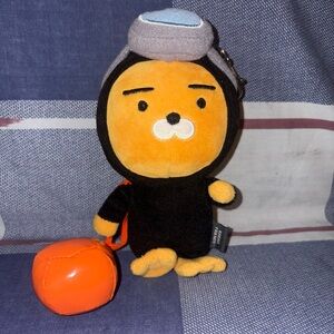 Adorable Kakao Black and Orange Plush Keychain